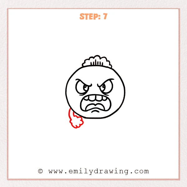 how to draw an angry face - Step 7